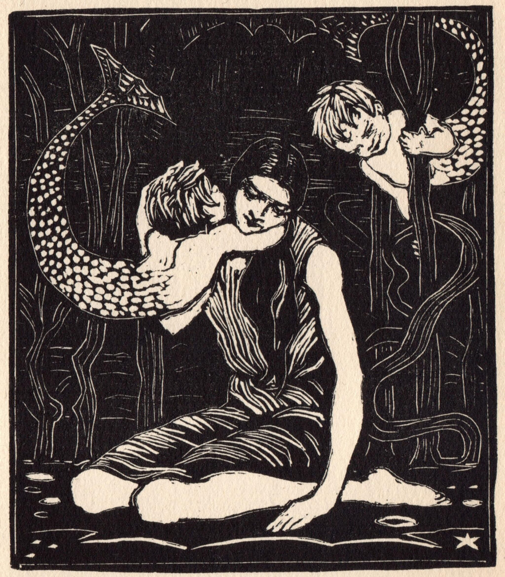 Annabel Kidston, frontespizio xilografico di Matthew Arnold, The Forsaken Merman and The Scholar Gipsy, London, The Bodley Head, 1927. Collezione privata, Milano
